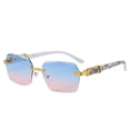 thumbnail image 2 of Lumistal Rimless Sunglassesfor Women Gradient Color Square Frame UV Protection Sunglasses Fashionable Lightweight Sun Glasses for Women Outdoor Sports Running Riding Pink One Size, 2 of 5