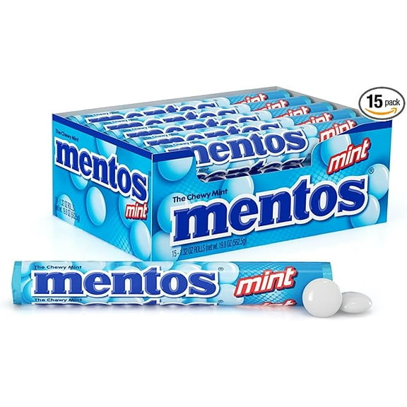Mentos Chewy Mint Candy Rolls, 15 Count Display Box