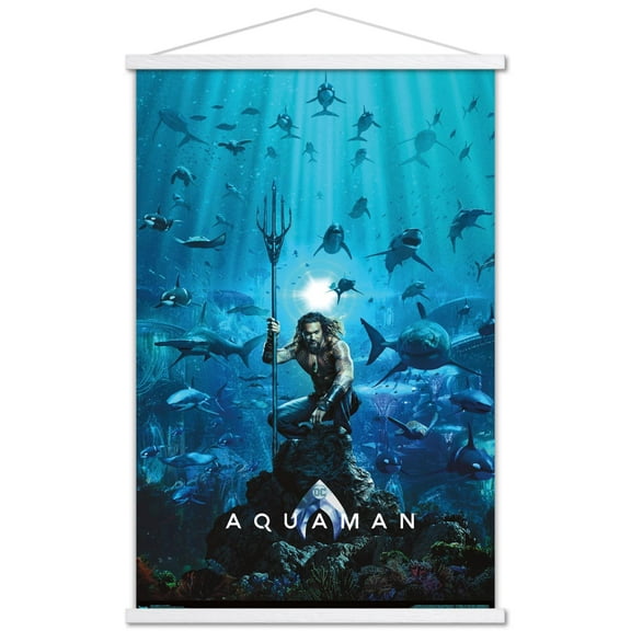 DC Comics Movie - Aquaman - One Sheet Wall Poster with Magnetic Frame, 22.375" x 34"