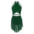 thumbnail image 3 of Miaeowve Lyrical Dance Dress Women Modern Contemporary Sparkly Backless Skirted Leotard Dancewear Green L, 3 of 6