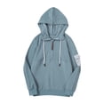 thumbnail image 4 of Vedolay Zip Up Hoodies for Women 2023 Casual Button V Neck Hoodies Oversized Pullover Sweatshirt with Pockets,Light Blue M, 4 of 5