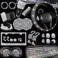 thumbnail image 1 of 27pcs Bling Car Accessories Set For Women, Bling Steering Wheel Covers Universal Fit 15 Inch, Bling License Plate Frame, Phone Holder, Car Coasters, 1 of 4