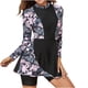 thumbnail image 2 of Trajes de baño de una pieza para mujer, traje de baño con estampado floral para mujer, bikini deportivo de manga larga, traje de baño con protección solar, traje de baño para mujer, 2 of 9