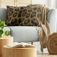 thumbnail image 5 of Ambesonne African Throw Pillow Cover 2 Pack, Leopard Motif Trippy, 20", Apricot Dark Brown, 5 of 7