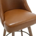 thumbnail image 6 of ANMINY Counter Height Bar Stools Set of 3, 26" Seat Height Upholstered Linen Fabric Swivel Barstools with Mid-Back Modern Chairs Island Stools for Home Bar Kitchen Pub, 6 of 12