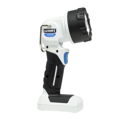 HART Rechargeable Handheld Spot Work Light with Rotating Head, Magnetic Base, White, 300 Lumens