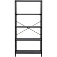 thumbnail image 3 of eHemco 5 Tier Bookshelf, Modern Rustic Bookcase Shelf, Book Rack, Free Standing Shelf, Storage Rack for Home Office, Living Room, Kitchen, 64 Inches, Black, 3 of 7