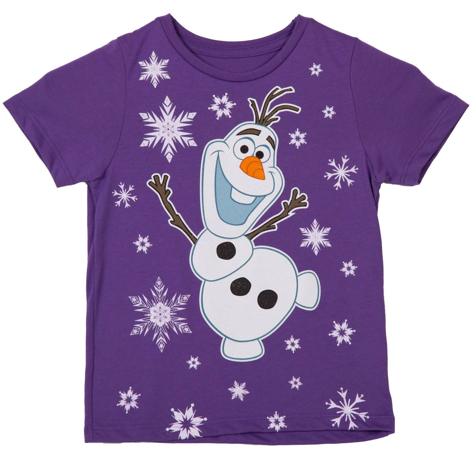 Mighty Fine Disneys Frozen Girls Olaf Purple TShirt 7/8 Walmart