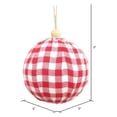 thumbnail image 2 of Vickerman 5" Red and White Plaid Cloth Ball Christmas Ornament, 2 pieces per box, 2 of 3