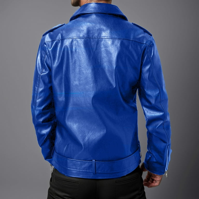 Brnmxoke Leather Motorcycle Jackets for Men Vintage Long Sleeve