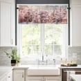 thumbnail image 3 of Christmas Pink Kitchen Curtains and Valances Set, Snow-covered Castle Winter Snowscape Rod Pocket Window Valance 18 Inch Window Curtain Panels for Living Room Bedroom Laundry, 27.5x36in, 3 Pieces, 3 of 7