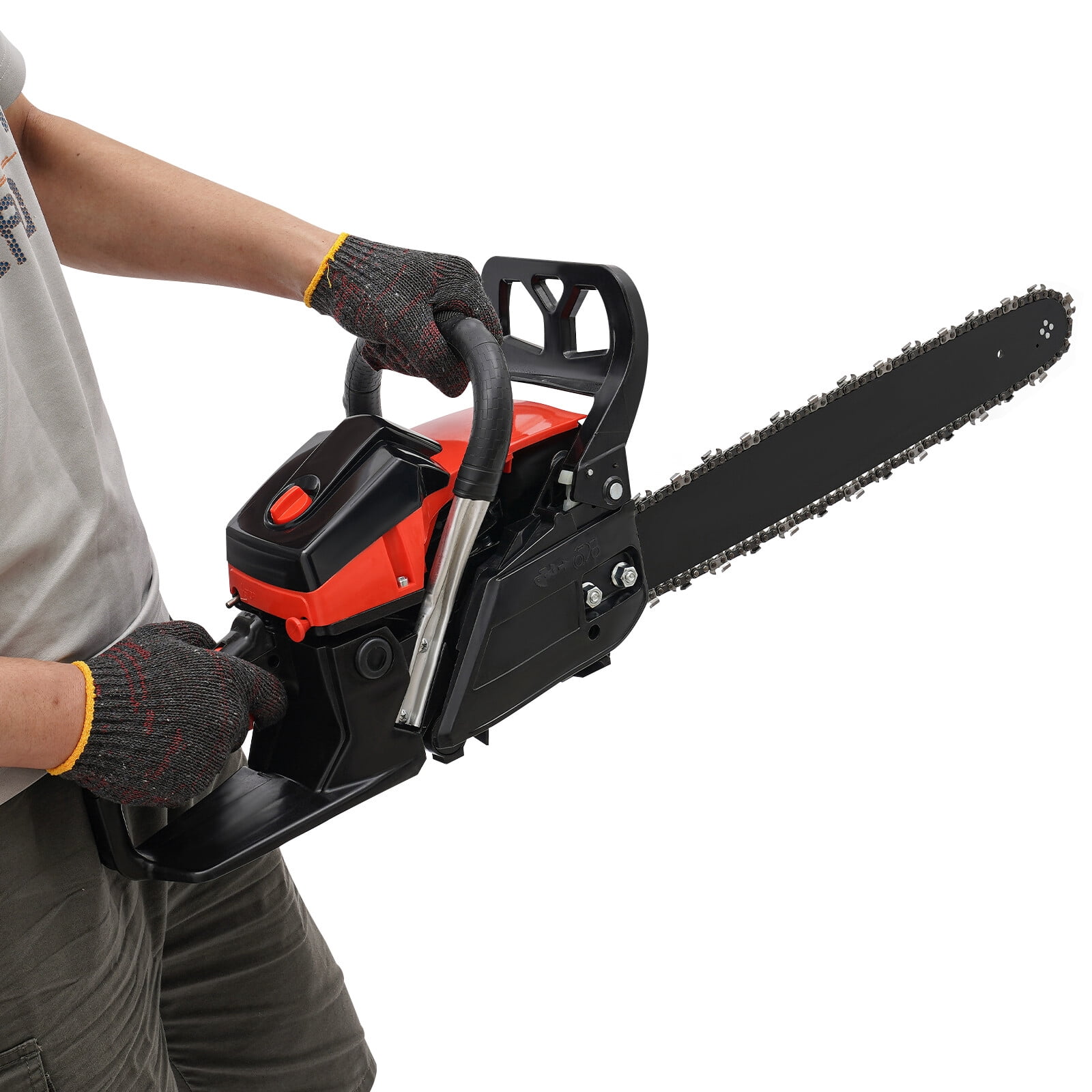 Gas Chainsaw 58CC 2-Stroke, 18 Inch Guide Bar 2.2Kw Power for Tree Cutting with Dual Safety Switch & Lightweight