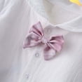 thumbnail image 4 of Odeerbi Camisa de Cuello de Marinero de Vestido Preppy de 2 Piezas de Niñas y Falda Plisada En Cuadro Uniforme Escolar Con Corbata, 4 of 9