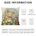 thumbnail image 6 of COMIO  Set of 2 Easter Pillow Covers Vintage Easter Bunny Egg Throw Pillows Cases Easter Rustic Spring Country Holiday Square Pillowcase 2pc, 6 of 6