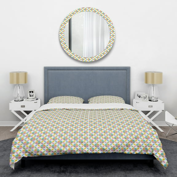 Designart 'Retro Geometric Design VIII' Mid-Century Modern Duvet Cover Set