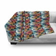 thumbnail image 3 of Geometric Soft Flannel Fleece Throw Blanket, Abstract Blended Vivid Color Square and Diamond Shapes with Dots and Circles, Cozy Plush for Indoor and Outdoor Use, 70" x 90", Multicolor, by Ambesonne, 3 of 6