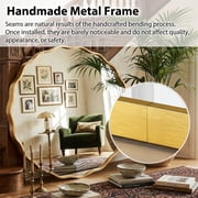 Fahomiss 24 Round Mirror, Gold Wall Mirror with Wavy Frame for Bathroom Vanity