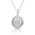 thumbnail image 2 of 14K GOLD PLATED STERLING SILVER GUARDIAN ANGEL MEDAL ROUND PENDANT NECKLACE, 2 of 2