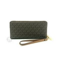 thumbnail image 2 of Michael Kors Jet Set Large Continental Travel Clutch Wristlet Wallet [Brown Signature], 2 of 2