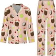 thumbnail image 4 of Top-kevin Women's Pajama Sets Cocktail Glasses Lemon Gold Long Sleeve Lounge Sets Pjs Sleepwear with Pockets, 4 of 12