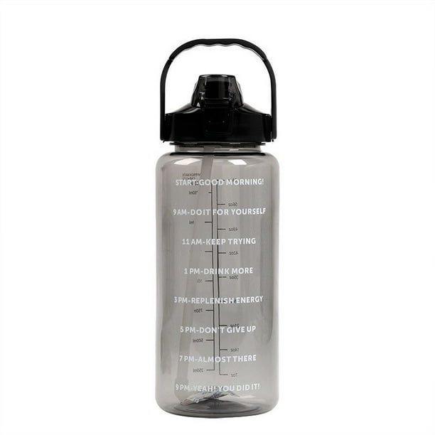 Botella de agua deportiva de 2 litros con pajita para hombre y mujer, botellas de agua para Fitness, botella de agua fría para exteriores con marcador de tiempo, Drinkware1