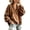 Brown #016, variant on Women's Ruffle V Neck Sweatshirt Long Sleeve Drop Shoulder Relaxed Fit Soft Casual Pullover Sweatshirt