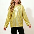 thumbnail image 5 of Lutiedan Metallic Sequin Tops for Girls Holographic Glitter Long Sleeve Dance Shirts Sparkle Crewneck Party Shirts Size 2-15, 5 of 5