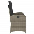 thumbnail image 2 of vidaXL Reclining Garden Bench with Cushions Grey Poly Rattan, 2 of 5
