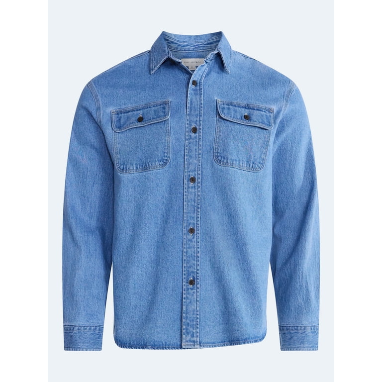 Free Assembly Men's Heavyweight Denim Shirt Long Sleeve photo 5