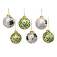 thumbnail image 3 of Kurt Adler 80MM Silver and Light Green St. Patrick Glass Ball Ornaments, 6 Piece Box, 3 of 8
