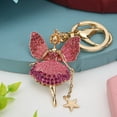 thumbnail image 5 of Keychain Pink Alloy Dancing Girl Shape Key Chain Gift Car Decorative Pendants, 5 of 8