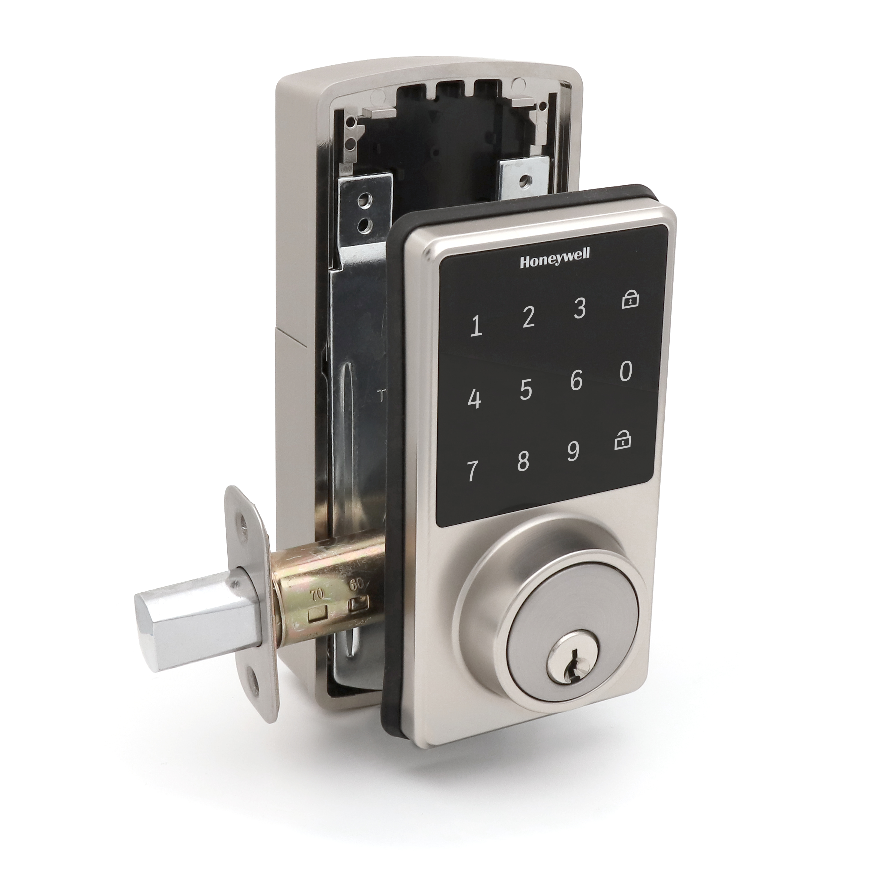 Honeywell Door Locks, Electronic Deadbolt with Touchscreen in Satin Nickel,  8733500