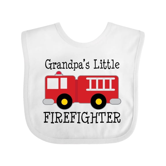 Inktastic Grandpa's Little Firefighter Boys Baby Bib