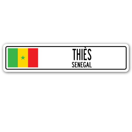 Thios Senegal Street Sign Senegalese Flag City Country Road Wall Gift