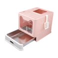 thumbnail image 1 of Esquirla Cat Litter Box with Lid Foldable Enclosed Covered for Indoor Cats Litter Pan Pink, 1 of 8