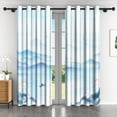 thumbnail image 5 of LFEEY Blackout Curtains for Living Room Bedroom, Traditional Ink Natural, Room Darkening Grommet Curtains, 52x96 inches, 2 Panels, 5 of 6