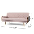 thumbnail image 6 of GDF Studio Jason Mid-Century Modern Tufted Fabric Sofa, Light Blush and Dark Walnut, 6 of 9