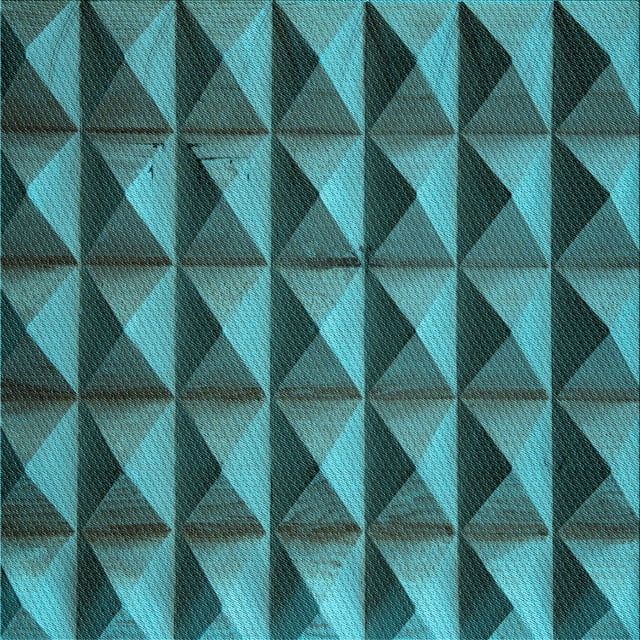 Ahgly Company Machine Washable Indoor Square Transitional Dark Turquoise Green Area Rugs, 5' Square