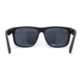 thumbnail image 4 of Mens Sport Rectangle Horn Rim Plastic Dark Black Lens Sunglasses Matte Black, 4 of 4