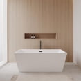 thumbnail image 2 of Sara 63 Inch Freestanding Bathtub in White with Floor Mounted Faucet, Drain and Overflow Trim in Matte Black, 2 of 7