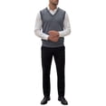 thumbnail image 2 of INSPIRE CHIC Men's Sweater Vest V Neck Knitwear Pullover Sleeveless Sweater Top M Dark Gray, 2 of 5