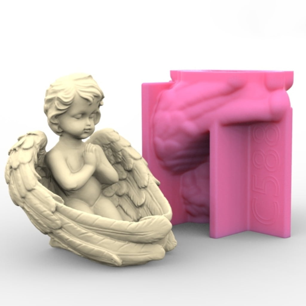 WINDLAND Silicone Candle Holder Mould Candlestick Molds Angel Boy Shape Silicone Material