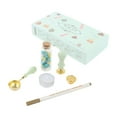 thumbnail image 4 of Kit de sello de sellado de cera, patrón claro, cera delicada, mango desmontable, kit de sellado de cera DIY para invitaciones, cartas, sobres, color verde, 4 of 5