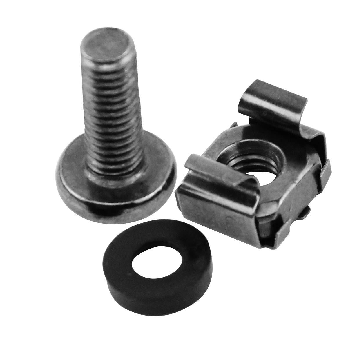 Leadrise 50Pack M6 x 16mm Computer Rack Mount Cage Screws and Nuts