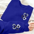 thumbnail image 2 of Felirenzacia Women’s Valentine Sweatshirt, Cute Heart Graphic Pullover Top for Love Season, Blue,M, 2 of 7