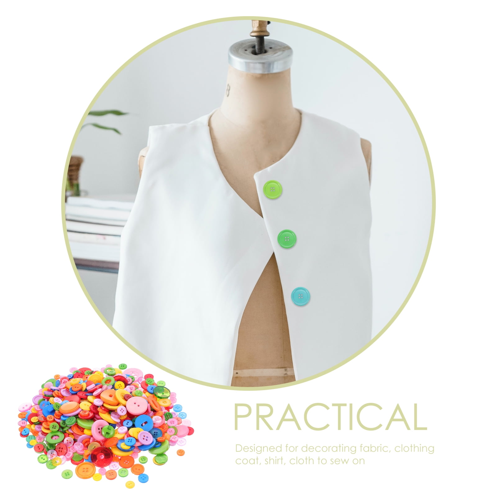 2 Sets  of DIY Colorful Buttons Home Sewing Buttons DIY Craft Buttons Decorative Buttons (Mixed Size)