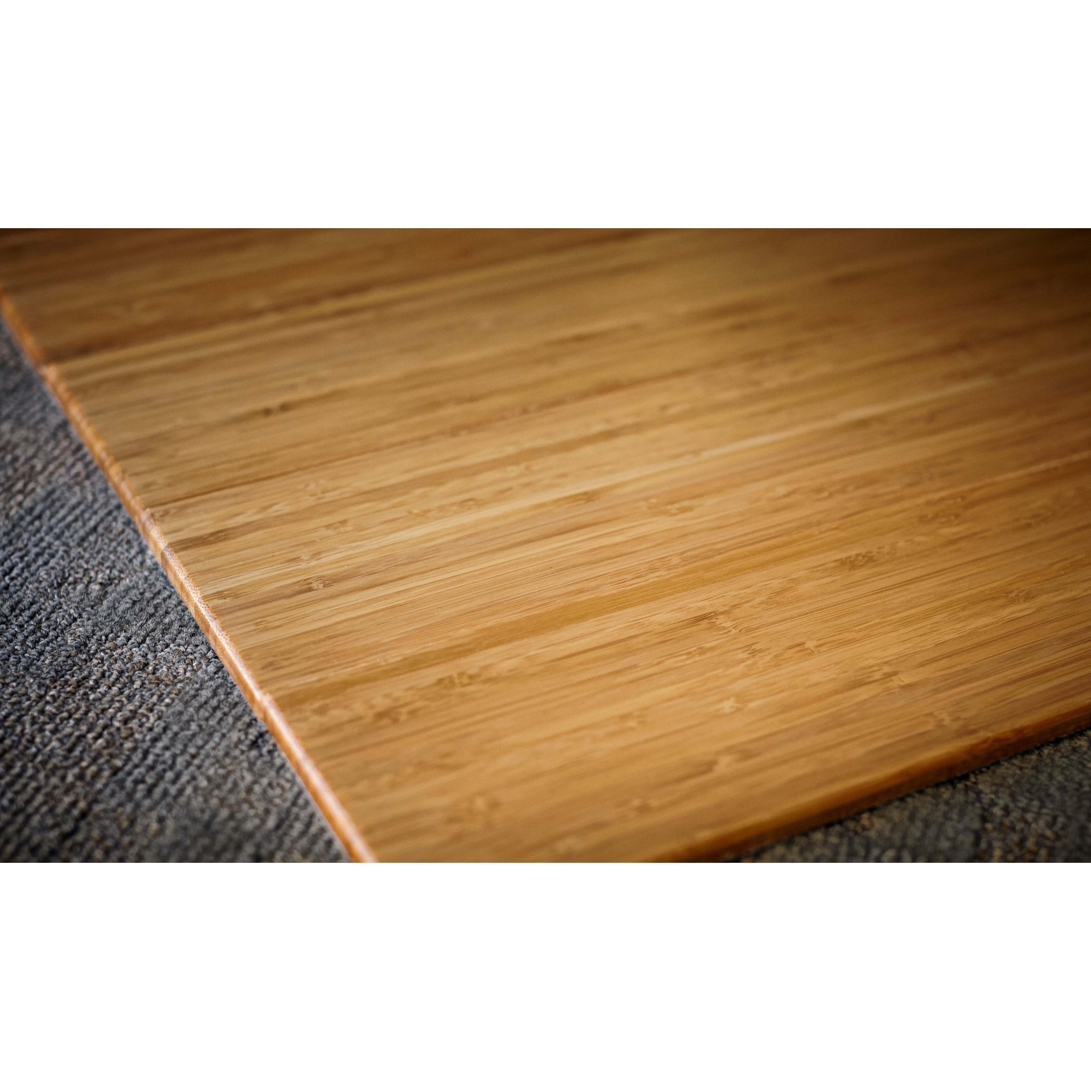 Anji Mountain 42" x 48" Bamboo Chair Mat for Carpet and Hard Floor, 8mm - Rectangular without Lip, Dark Cherry