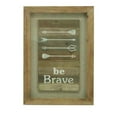 thumbnail image 1 of Benzara BM188283 Rectangular Wooden Wall Art with Arrow Design - White & Brown, 1 of 1