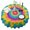 Colorful Tie Dye, variant on Orange Blue Tie Dye Mandala Pattern Round Tablecloth 60"x60",Wrinkle Wipeable Table Cloth for Kitchen Dining Room Picnic Patio Party