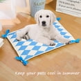 thumbnail image 5 of Feelers Pet Sleep Mat for Dogs and Cats, Soft Plaid Pattern All-season Pet Cushion with Rattan Bottom, Blue, S, 13.7 In X 19.6 In, 5 of 5